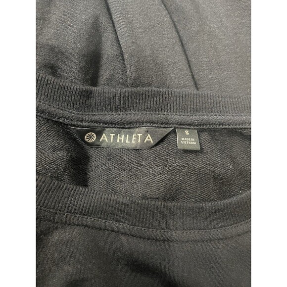 Athleta Women’s Top Small Black Pullover Long Sleeve Top Ruched Side Athleisure - Picture 4 of 4
